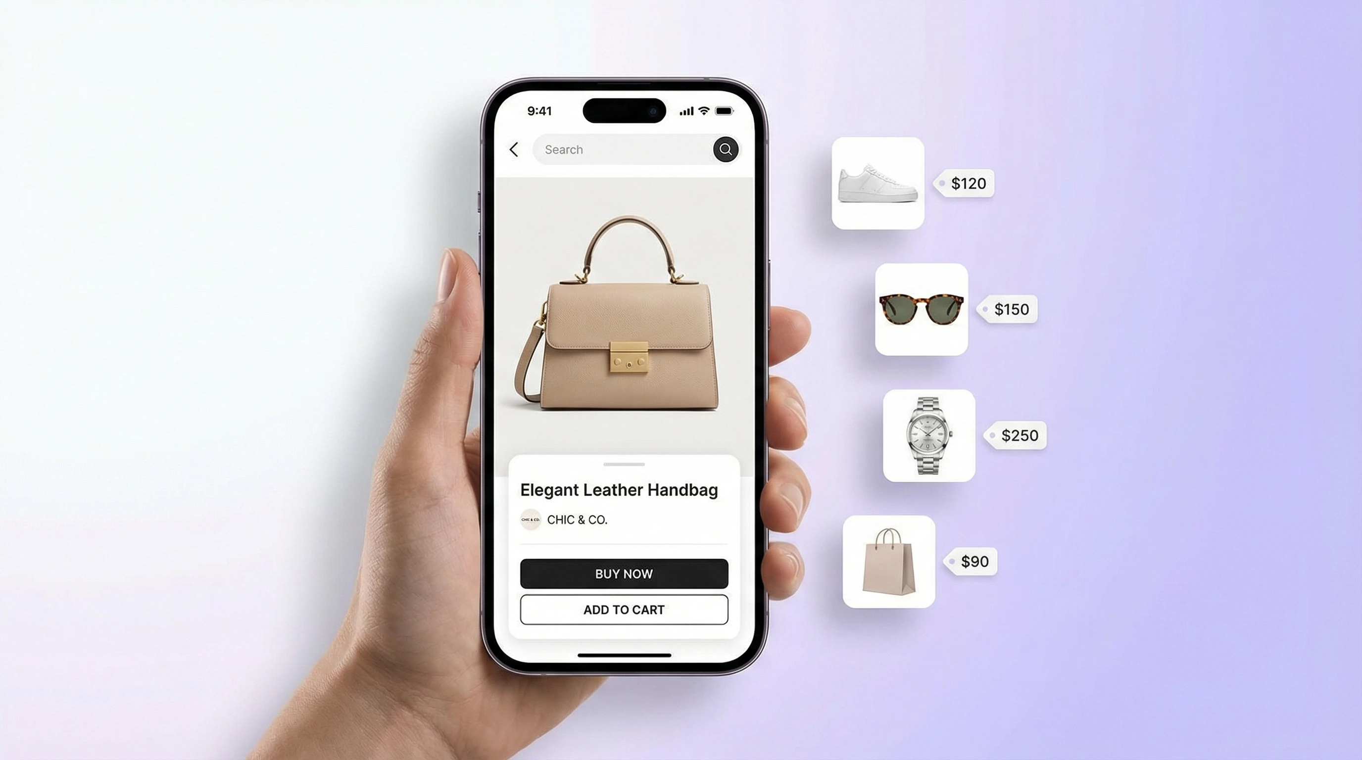 AI product search app on iPhone identifying a product from a photo and showing where to buy it